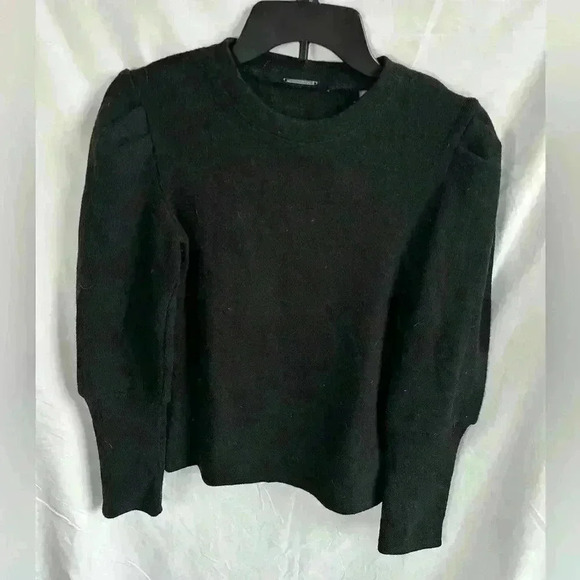 Elie Tahari Sweaters - Elie Tahari Black Heavyweight Crew Neck Balloon Sleeve Sweater Size S